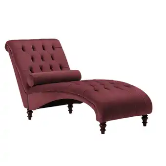 Beliani Chaise longue fluweel bordeaux muret aanbieding