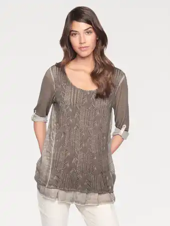 Heine Pullover in taupe van heine aanbieding