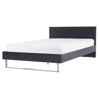 Beliani Bed fluweel grijs 160 x 200 cm bellou aanbieding