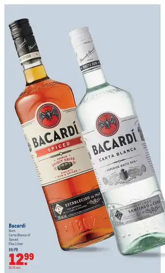 Makro Bacardi Rum Carta Blanca Of Spiced aanbieding