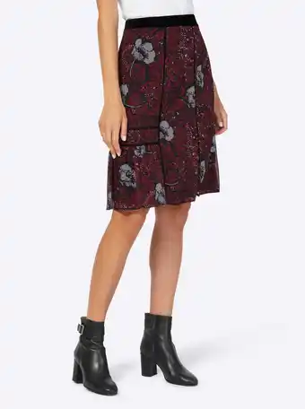 Heine Rok met print in kers/zwart geprint van heine aanbieding