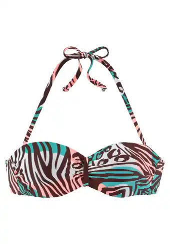 Heine Bandeaubikinitop met beugel in turquoise geprint van venice beach aanbieding