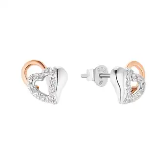 Douglas Amor oorbellen voor dames, 925 sterling zilver, zirkonia (synth.) |hart aanbieding