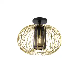 Lampenlicht.nl Design plafondlamp goud met zwart - marnie aanbieding