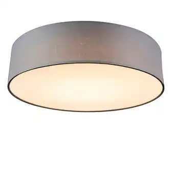 Lampenlicht.nl Plafondlamp grijs 40 cm incl. led - drum led aanbieding