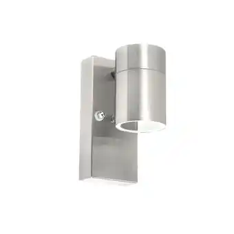 Lampenlicht.nl Buitenwandlamp staal ip44 met licht-donker sensor - solo aanbieding