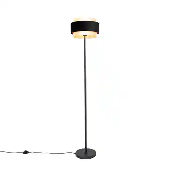 Lampenlicht.nl Moderne vloerlamp zwart met goud - elif aanbieding