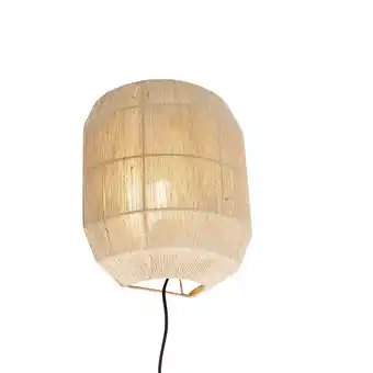 Lampenlicht.nl Oosterse wandlamp zwart met jute touw - riki aanbieding