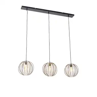 Lampenlicht.nl Industriële hanglamp brons met zwart langwerpig 3-lichts - dong aanbieding