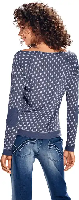 Heine Shirt met stippen in jeansblauw van heine aanbieding