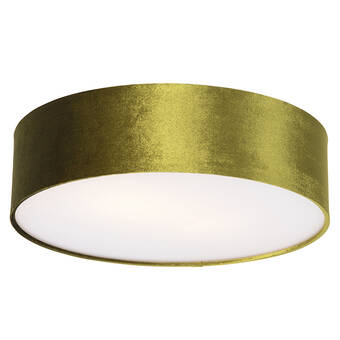 Lampenlicht.nl Moderne plafondlamp groen 40 cm met gouden binnenkant - drum aanbieding