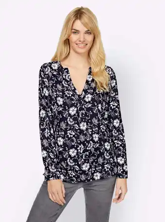 Heine Blouse met print in marine/bleu geprint van heine aanbieding