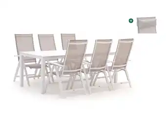 Kees Smit Bellagio avenza/menzano 220cm dining tuinset 7-delig verstelbaar aanbieding