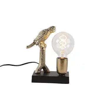 Lampenlicht.nl Art deco tafellamp zwart met goud 23 cm - pajaro aanbieding