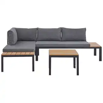 Beliani Loungeset 4-zits modulair aluminium zwart/grijs pienza aanbieding