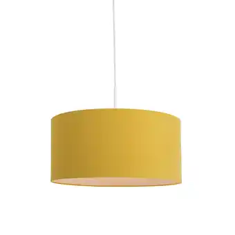 Lampenlicht.nl Hanglamp wit met gele kap 50 cm - combi 1 aanbieding