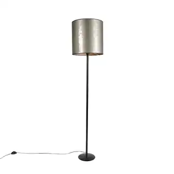 Lampenlicht.nl Zwarte vloerlamp met oud-taupe kap 40 cm - simplo aanbieding