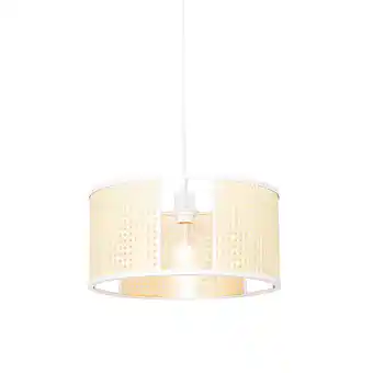 Lampenlicht.nl Oosterse hanglamp wit met rotan 40 cm - akira aanbieding