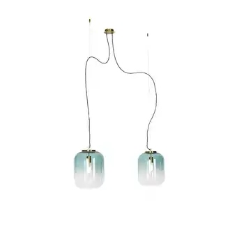 Lampenlicht.nl Design hanglamp goud met groen glas 2-lichts - bliss aanbieding