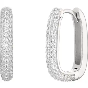 Douglas Noelani creolen voor dames, 925 sterling zilver, (synth.) zirconia | ronde hoeken aanbieding