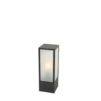 Lampenlicht.nl Staande buitenlamp zwart met ribbel glas 40 cm ip44 - charlois aanbieding