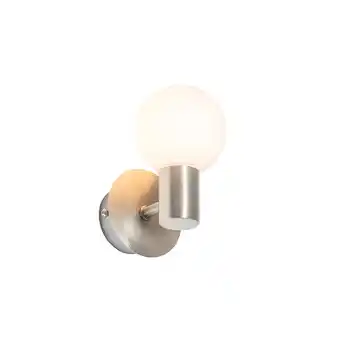 Lampenlicht.nl Moderne wandlamp staal ip44 - cederic up aanbieding