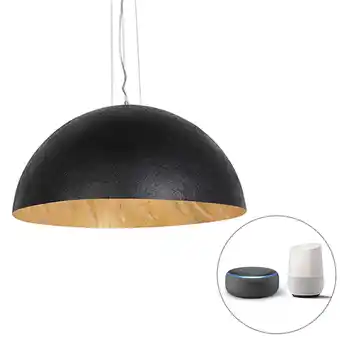 Lampenlicht.nl Smart hanglamp zwart met goud 70 cm incl. wifi a60 - magna aanbieding