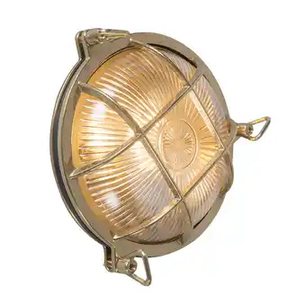 Lampenlicht.nl Retro wandlamp goud ip44 - nautica rond aanbieding