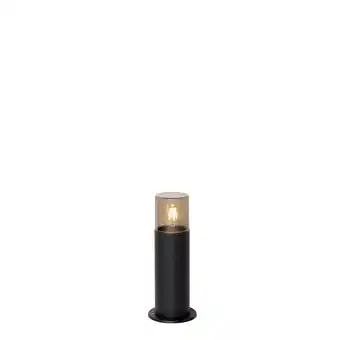 Lampenlicht.nl Staande buitenlamp zwart met smoke kap 30 cm ip44 - odense aanbieding