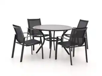 Kees Smit R&s design altea/follo ø110cm dining tuinset 5-delig stapelbaar aanbieding