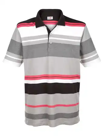 Klingel Poloshirt met ingebreid streepdessin roger kent koraal/grijs aanbieding