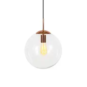 Lampenlicht.nl Art deco hanglamp koper met helder glas 30 cm - ball 30 aanbieding