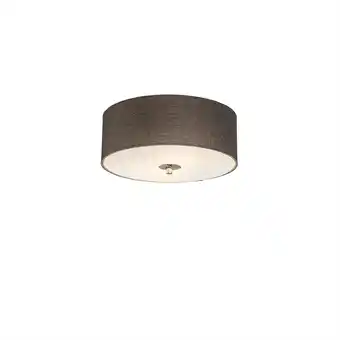 Lampenlicht.nl Landelijke plafondlamp taupe 30 cm - drum jute aanbieding