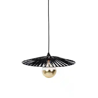 Lampenlicht.nl Hanglamp zwart 46 cm incl. g125 kopspiegel goud dimbaar - leia aanbieding