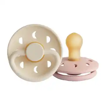 Babypark Frigg moon fopspeen blush / cream 0-6 mnd 2 stuks aanbieding