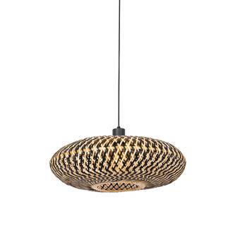Lampenlicht.nl Oosterse hanglamp zwart bamboe 50 cm - ostrava aanbieding