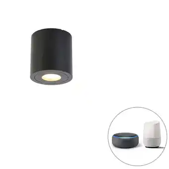 Lampenlicht.nl Smart badkamer spot zwart rond ip44 incl. wifi gu10 - capa aanbieding