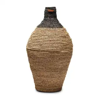 Douglas Rm sale sisal hoge rieten vaas droogbloemen, ovaal met zwart detail aanbieding