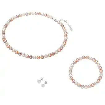 Douglas Set (armband + ketting + oorbellen) sterling zilver gekweekte zoetwaterparels in zilver aanbieding