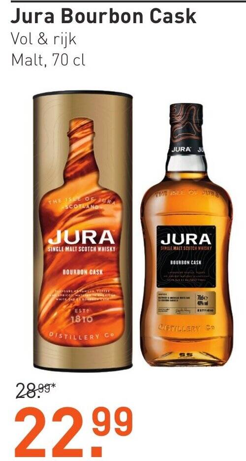 Jura Bourbon Cask, 70 cl aanbieding bij Gall & Gall