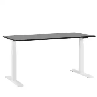 Beliani Bureau elektrisch verstelbaar zwart/wit 160 x 72 cm destin ii aanbieding