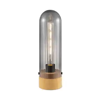 Praxis Home sweet home tafellamp capri m hout glas e27 aanbieding