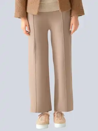 Klingel Gebreide broek met biesjes alba moda beige aanbieding