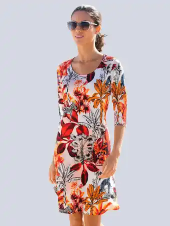 Klingel Jurk met jungledessin alba moda wit/oranje aanbieding