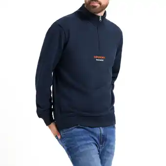 Plutosport Superdry sportswear logo loose half zip trui heren aanbieding