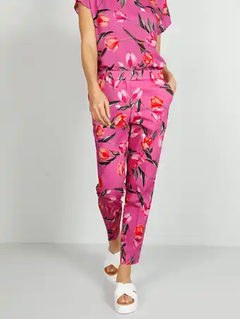 Klingel 7/8-broek met fotorealistische bloemenprint mona pink/groen aanbieding