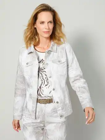 Klingel Jeansblazer met ton-sur-ton bladerenprint mona beige/bruin aanbieding