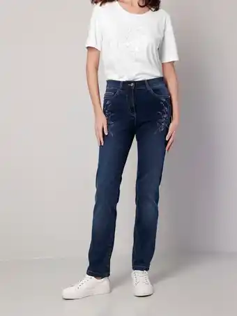 Klingel Jeans met gebloemde siersteentjes paola dark blue aanbieding