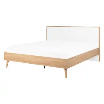 Beliani Bed lichtbruin/wit 140 x 200 cm serris aanbieding