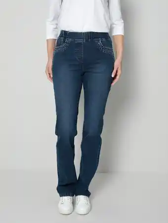 Klingel Jeans met modieuze siersteentjes paola dark blue denim aanbieding